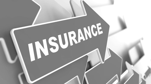 Gray insurance graphics arrow